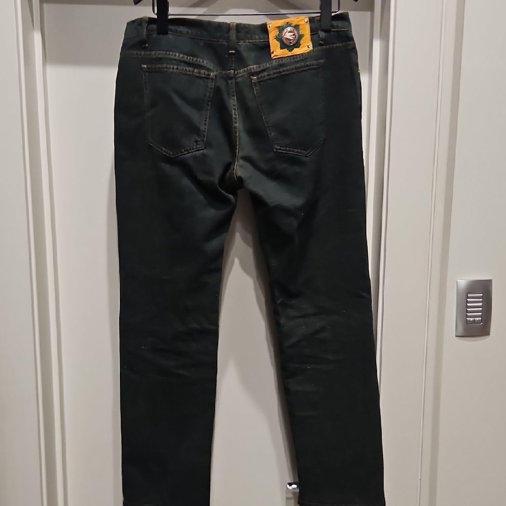 Etro Dark Green Denim Jeans - Picture 3 of 4